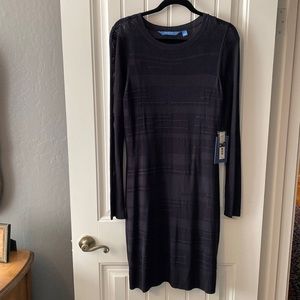Black knit midi dress. Never worn.